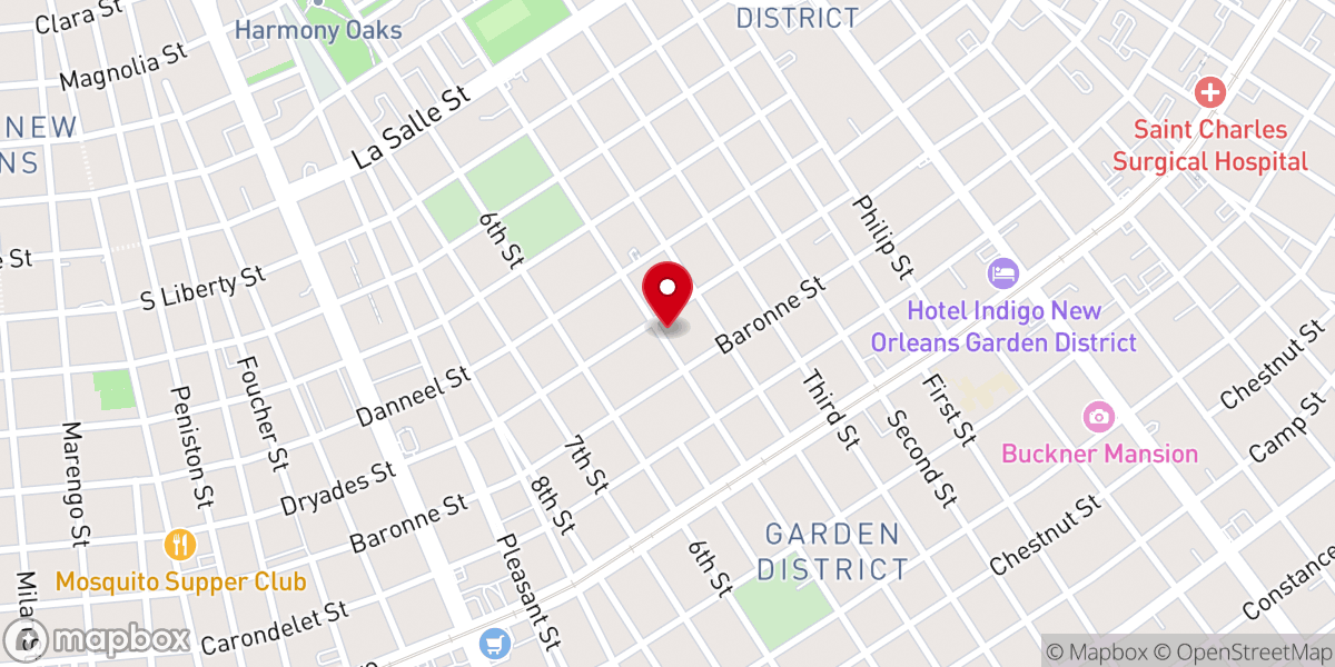 Map showing location of Bethlehem Lutheran Church
