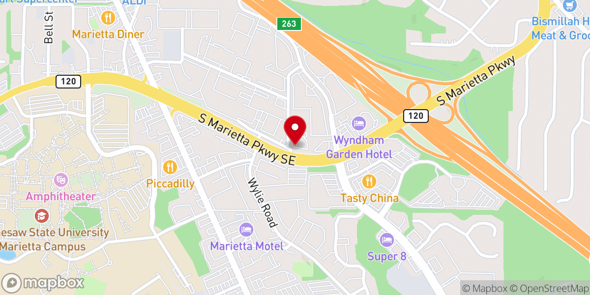 Map showing location of Marietta Korean SDA Church