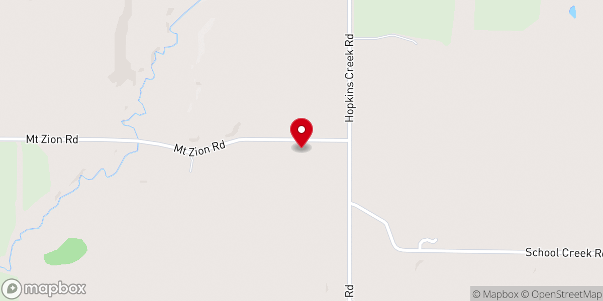 Map showing location of Mount Zion Church