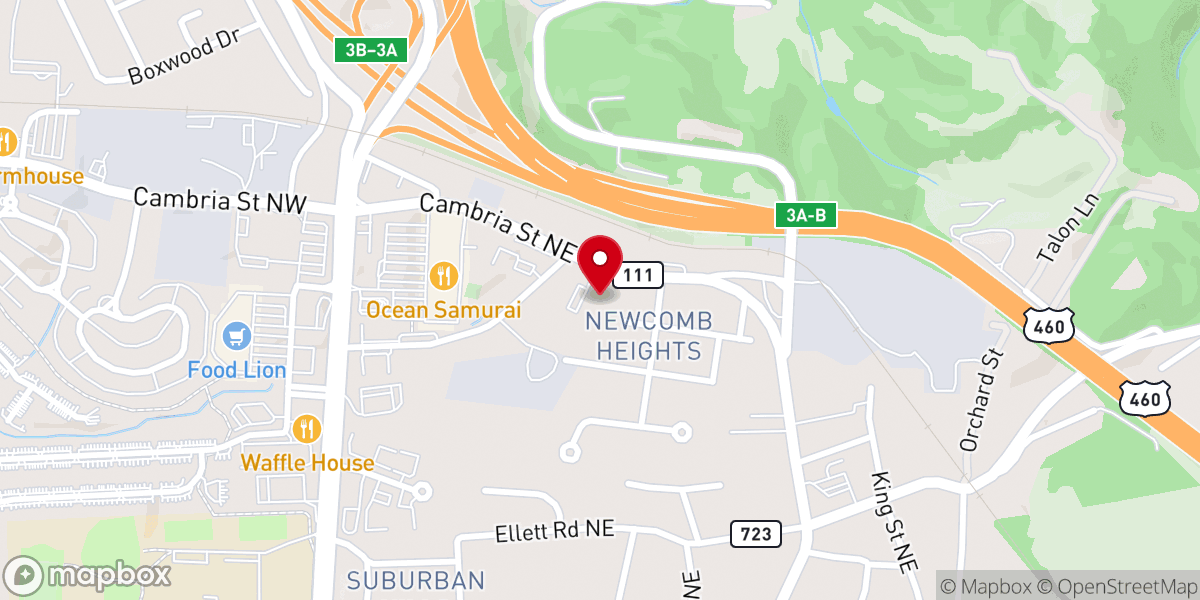 Map showing location of Our Saviour Lutheran Church