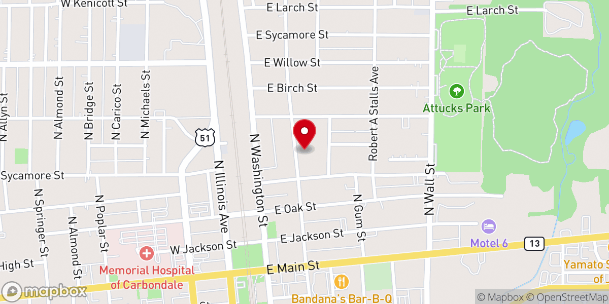 Map showing location of Olivet Free Will Baptist Church
