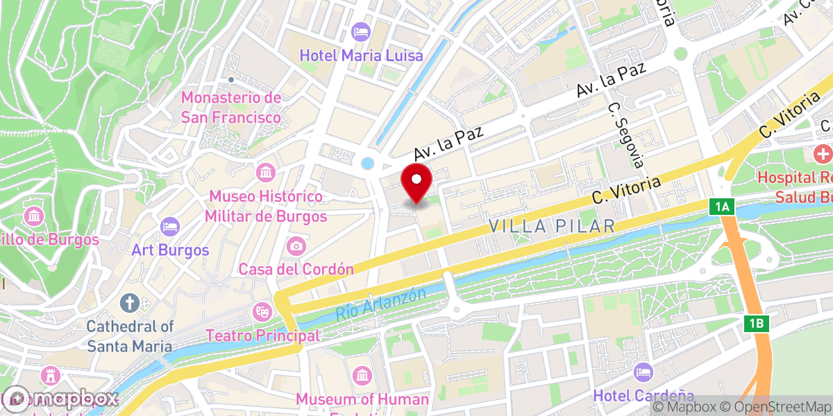Map showing location of Museo Marceliano Santa María
