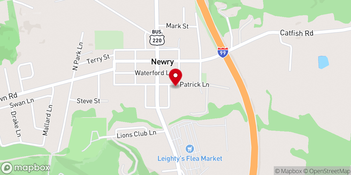 Map showing location of St Patrick Social Hall