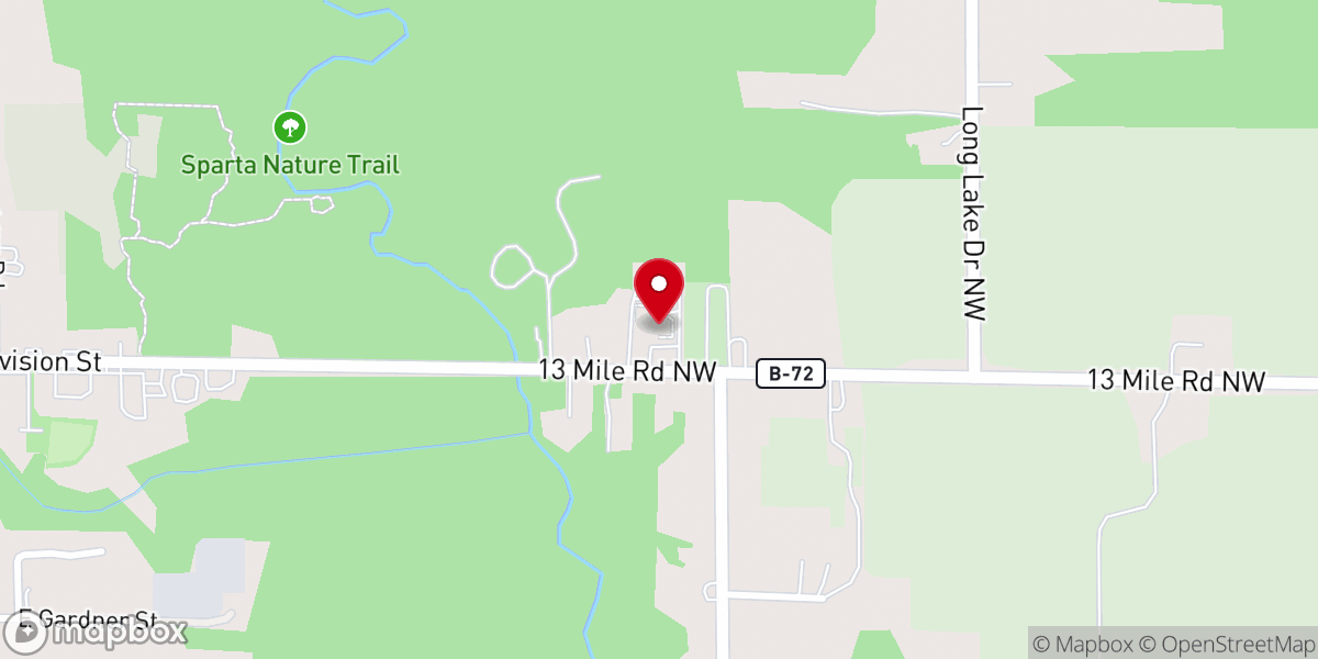 Map showing location of Sparta Church of the Nazarene