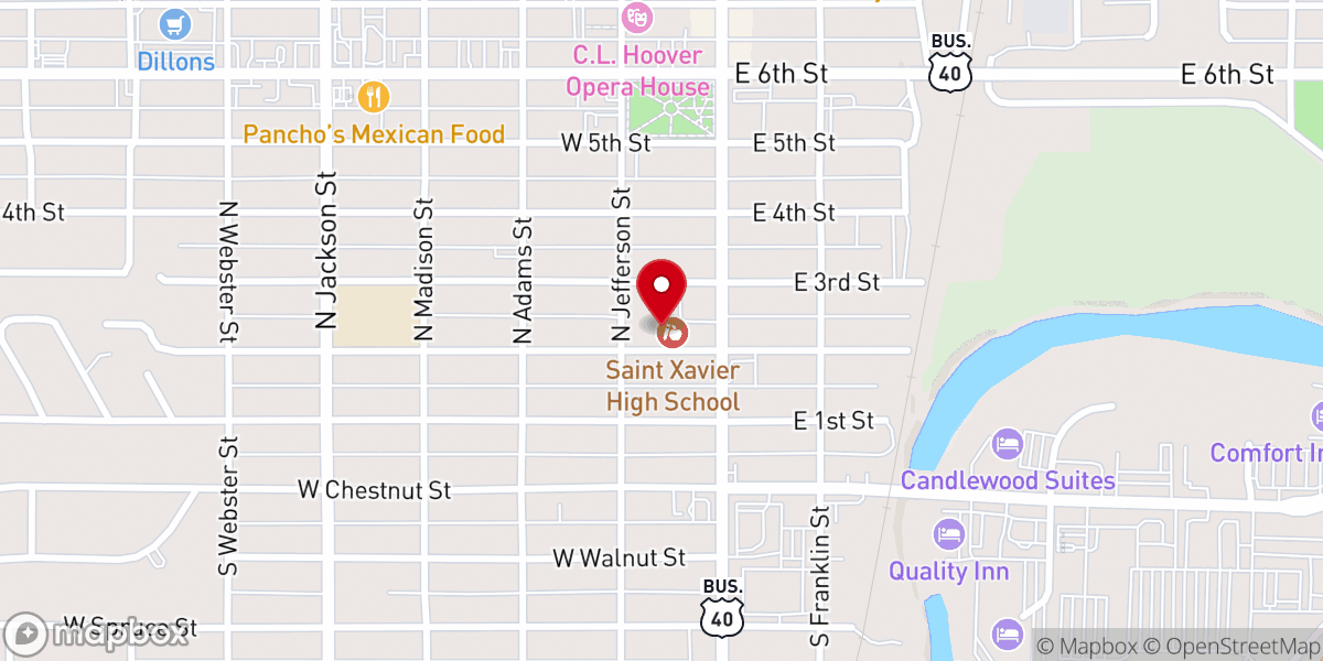 Map showing location of St. Francis Xavier Catholic School