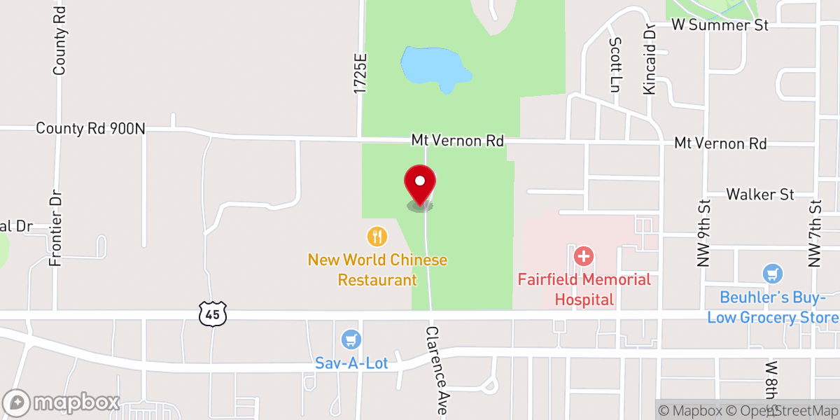 Map showing location of Wayne County Fairgrounds