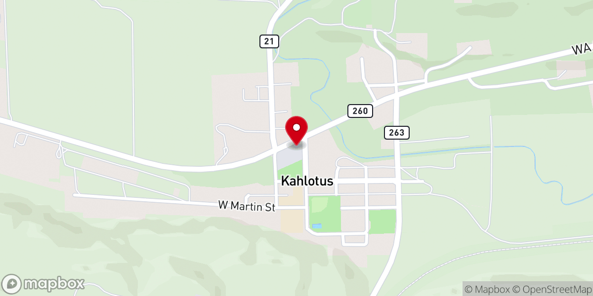 Map showing location of Kahlotus
