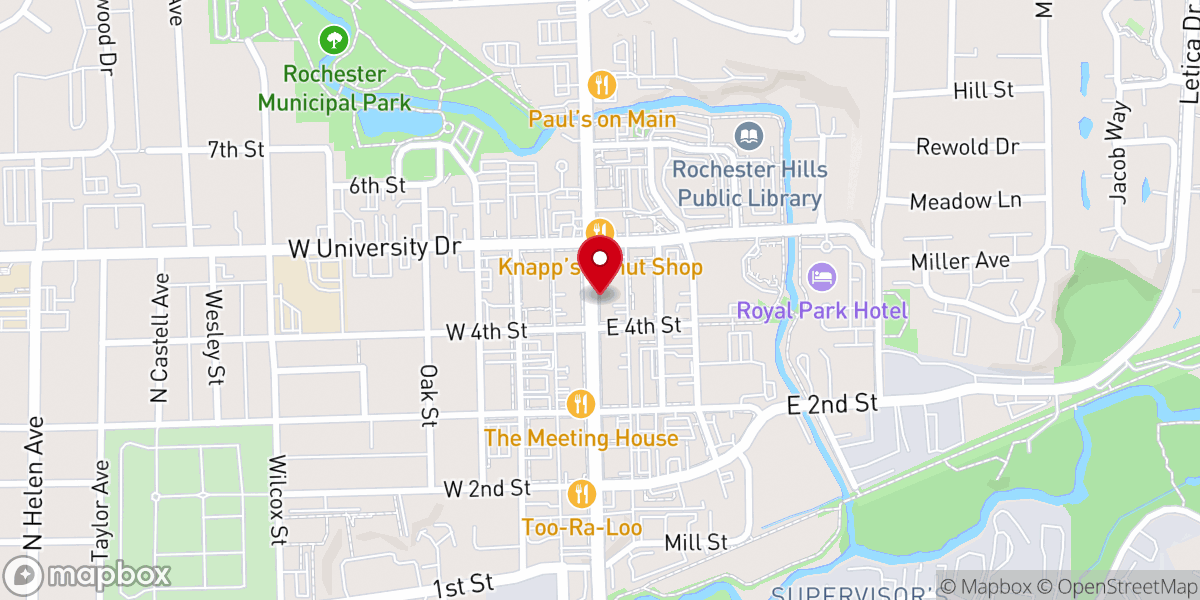 Map showing location of Christian Science Reading Room