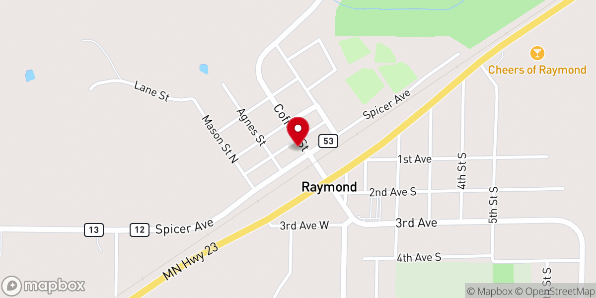 Map showing location of City Raymond City Shop