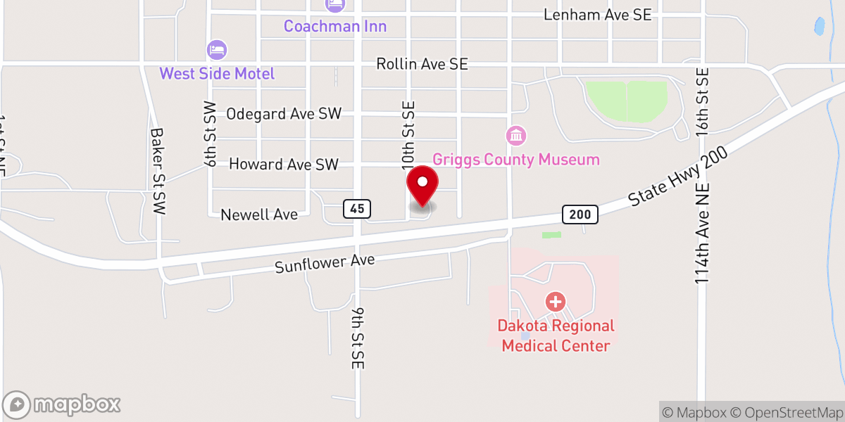 Map showing location of Zion Lutheran Church