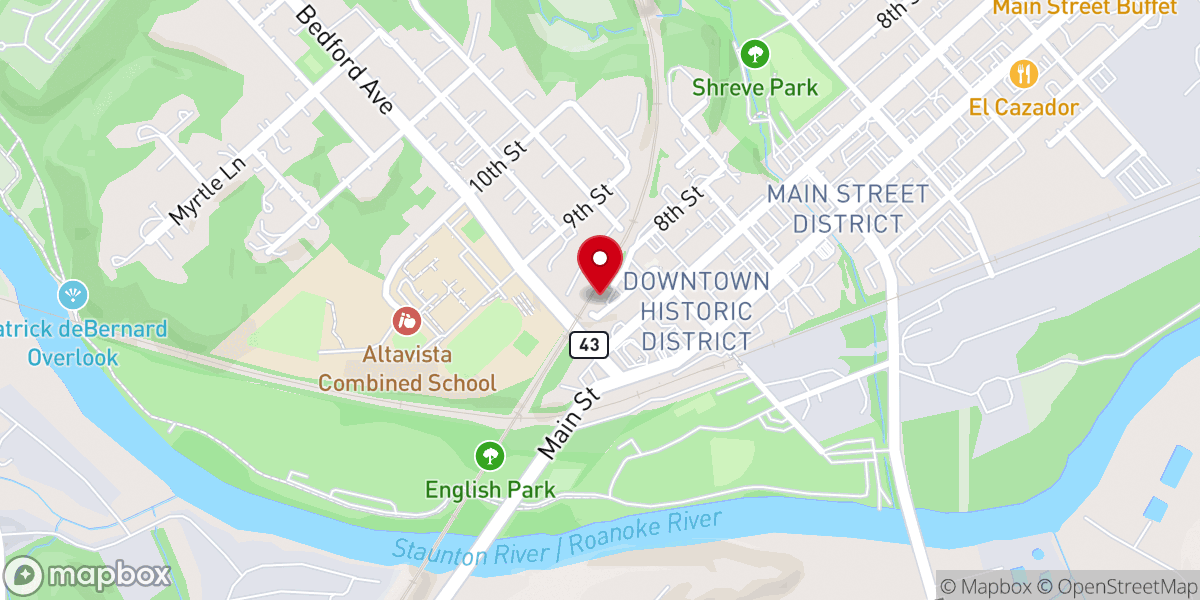 Map showing location of Minnie & Bernard Lane Foundation