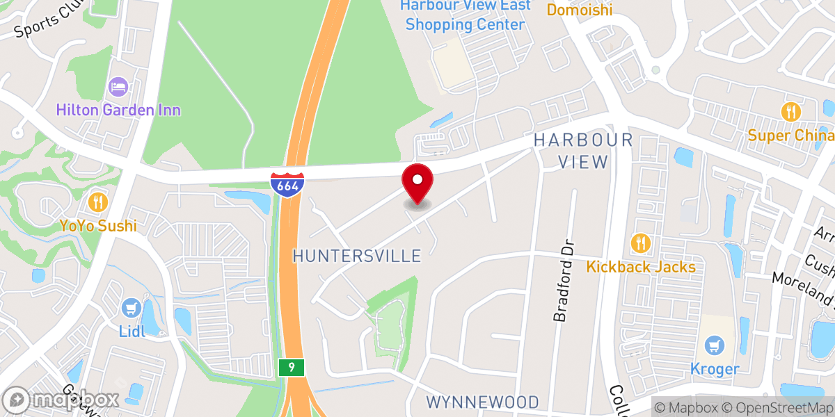 Map showing location of Little Grove Baptist Church