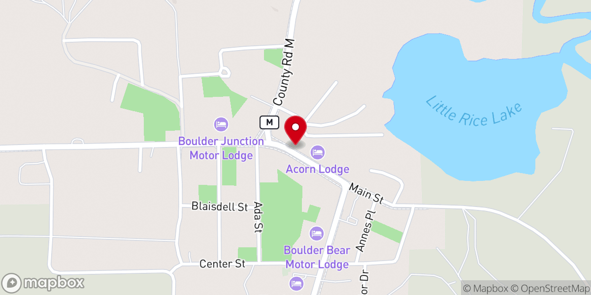 Map showing location of Boulder Junction Trading Company