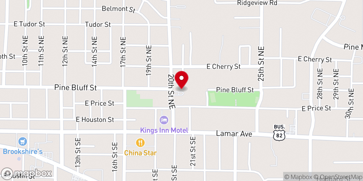 Map showing location of Faith Presbyterian Church
