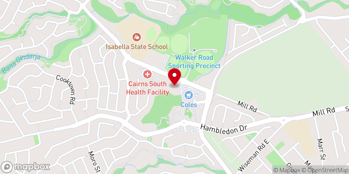 Map showing location of Cairns South Baptist Church