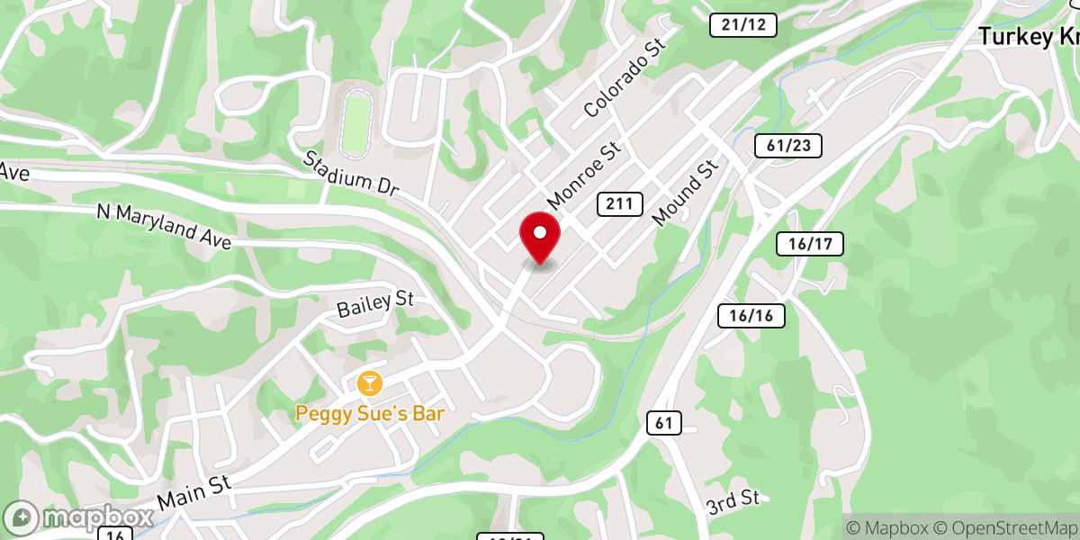 Map showing location of Mt Hope Presbyterian Church