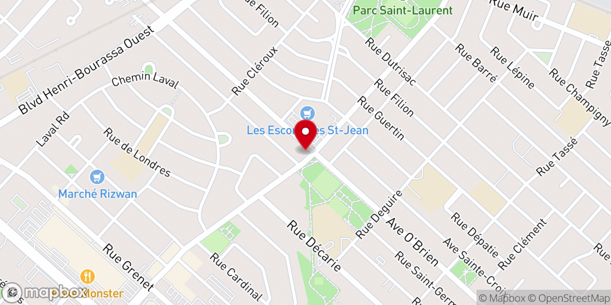 Map showing location of United Pentecostal Church of St. Laurent