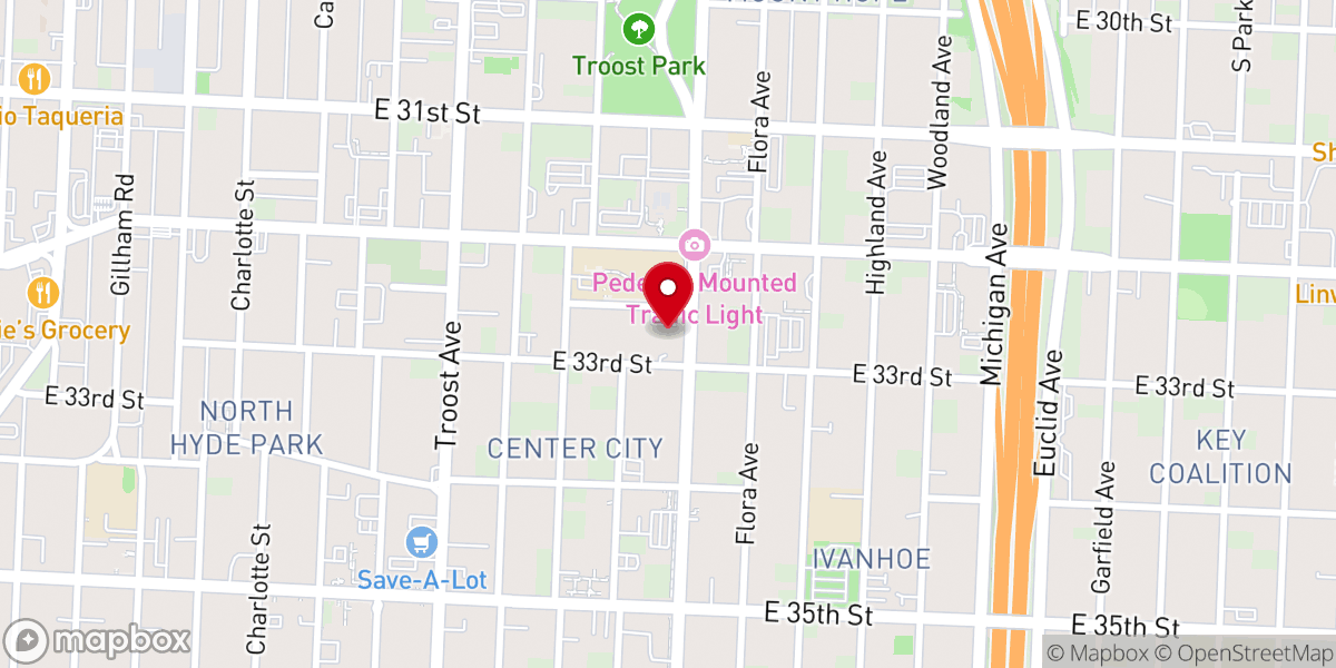 Map showing location of Saint Paul Baptist Church
