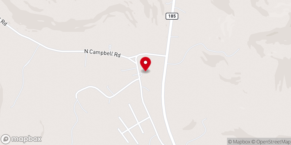 Map showing location of Rays Branch Church