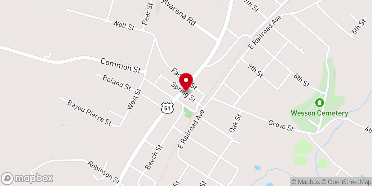 Map showing location of Wesson
