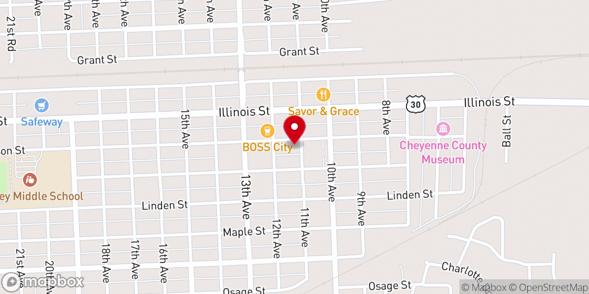 Map showing location of Jansen Art Studio- Sidney Fine Arts Center