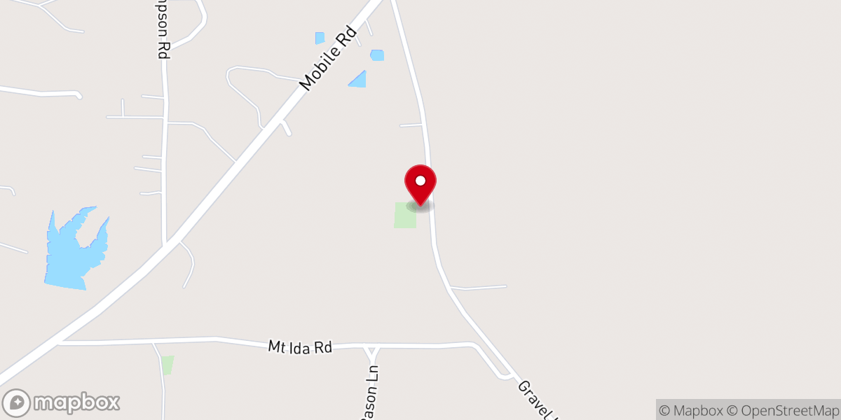 Map showing location of Gravel Hill Baptist Church