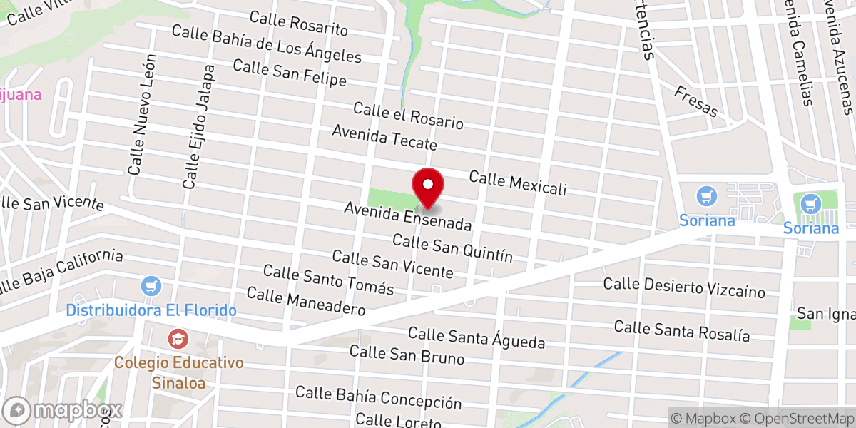 Map showing location of Parroquia San José Obrero de Tijuana