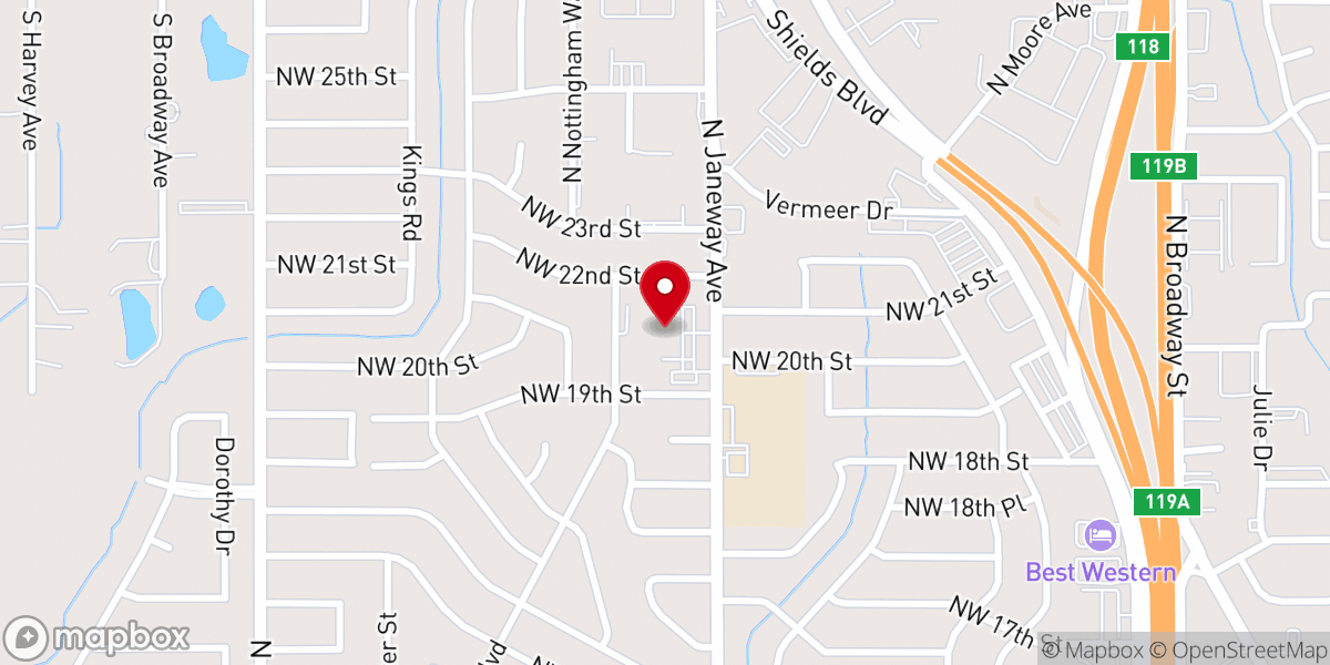 Map showing location of Regency Park Baptist Church