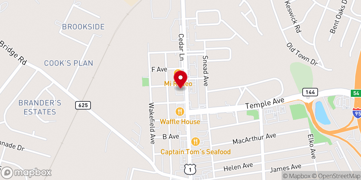 Map showing location of Cakes and Moore Bakery
