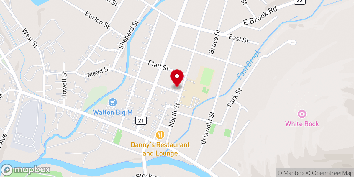 Map showing location of First Congregational Church