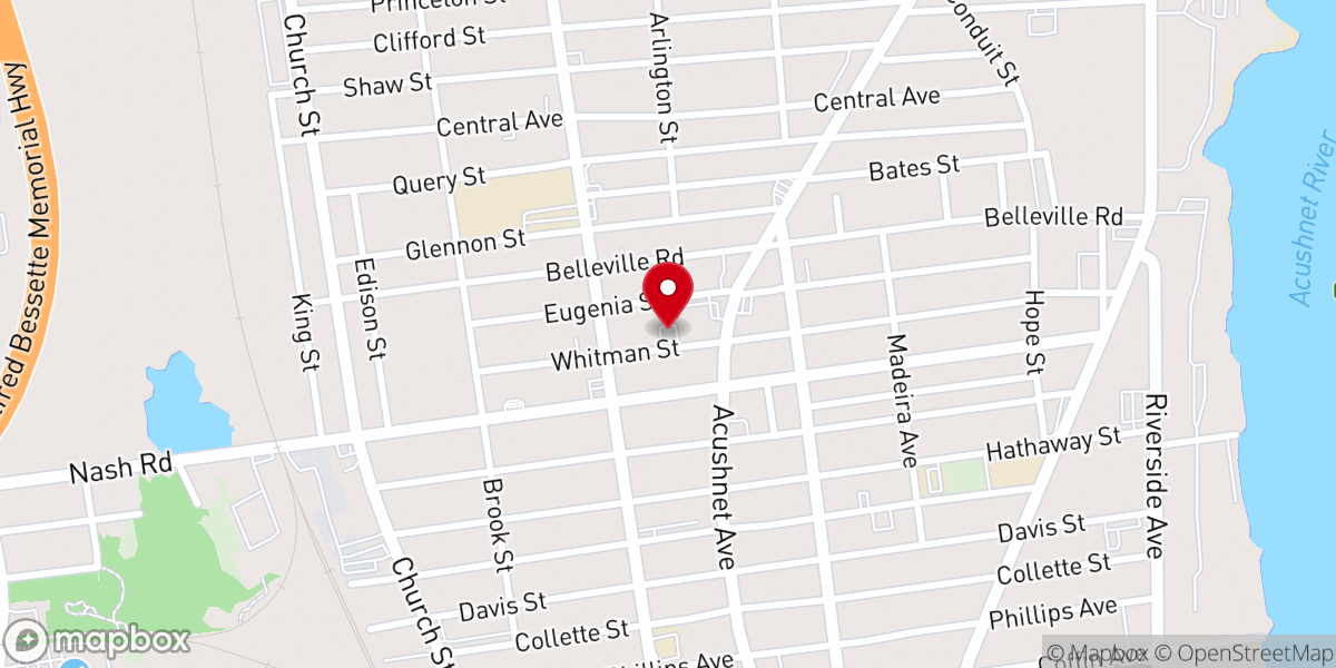 Map showing location of Immanuel Baptist Church