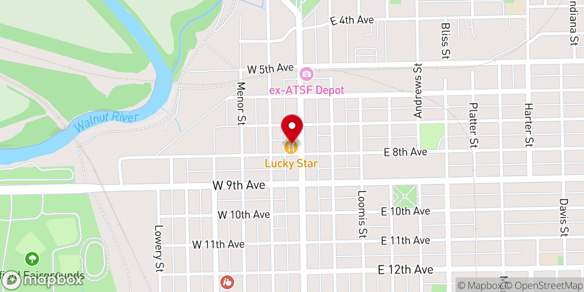 Map showing location of Lucky Star