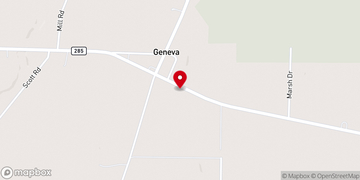 Map showing location of Faith Geneva Church
