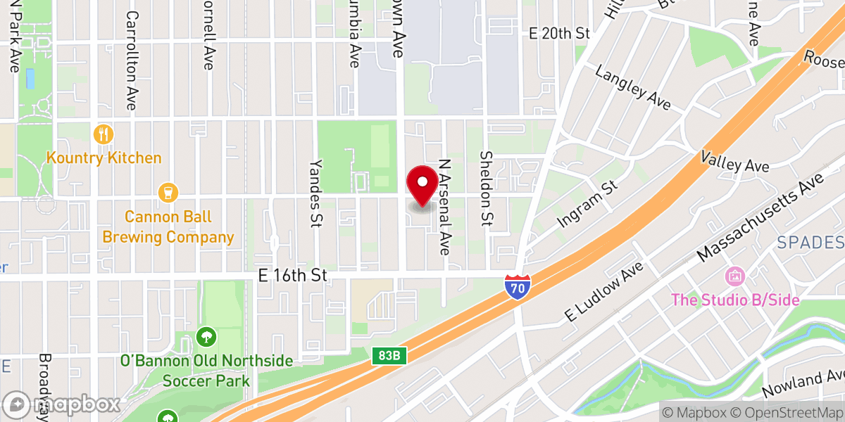 Map showing location of St. John's Missionary Baptist Church