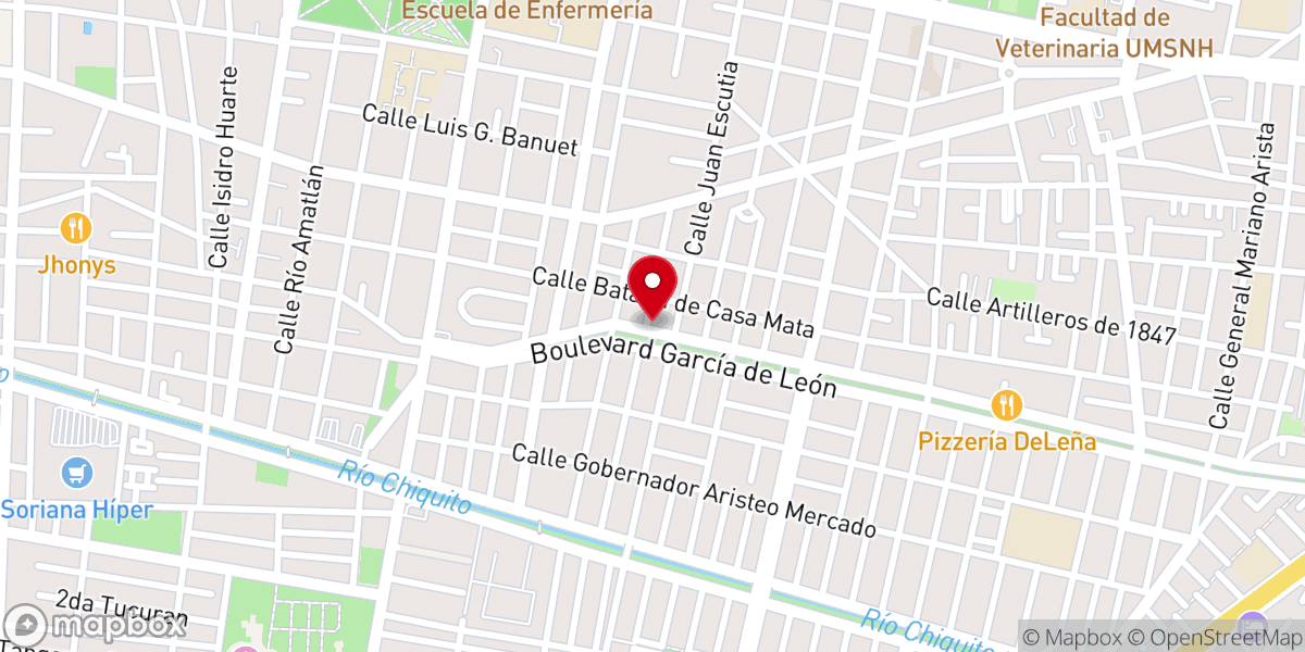 Map showing location of Iglesia del Señor