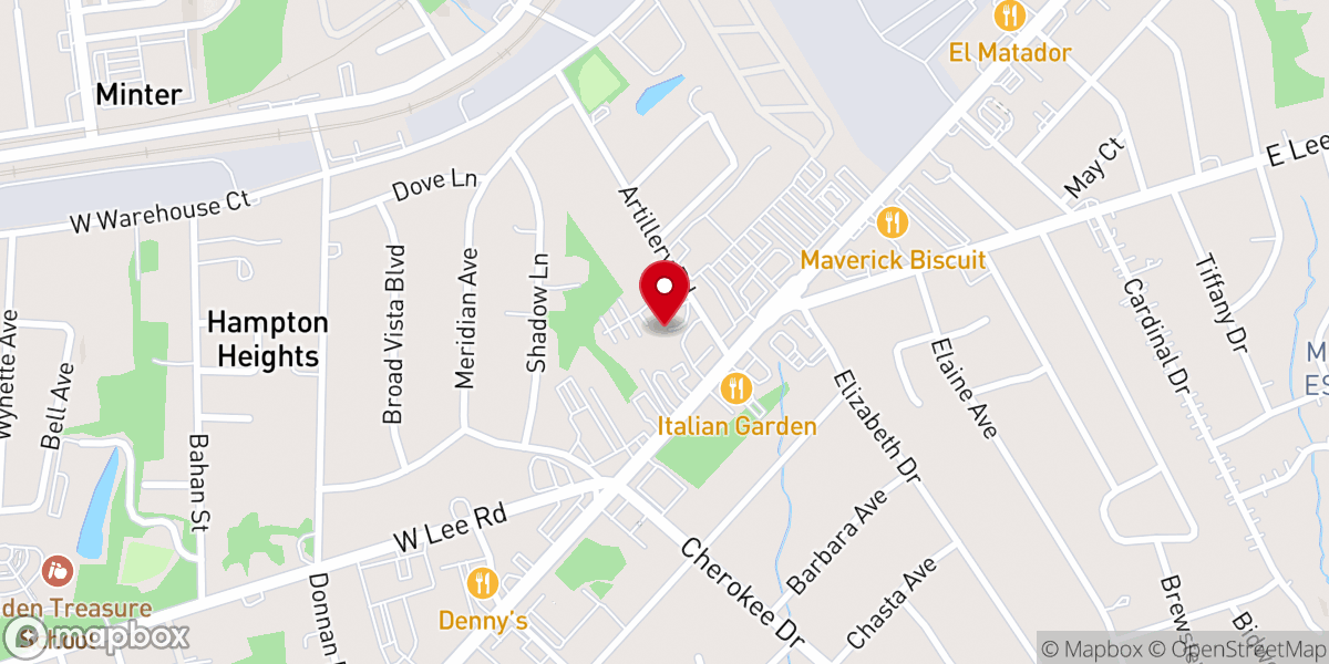 Map showing location of Iglesia Vida y Esperanza