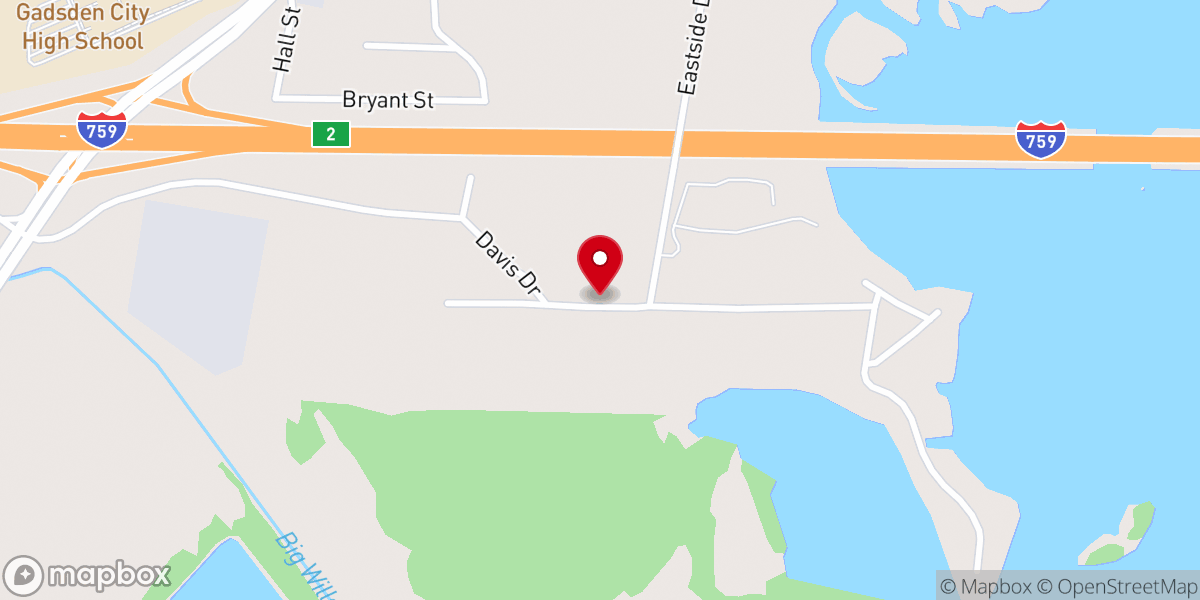 Map showing location of South Gadsden Baptist Church