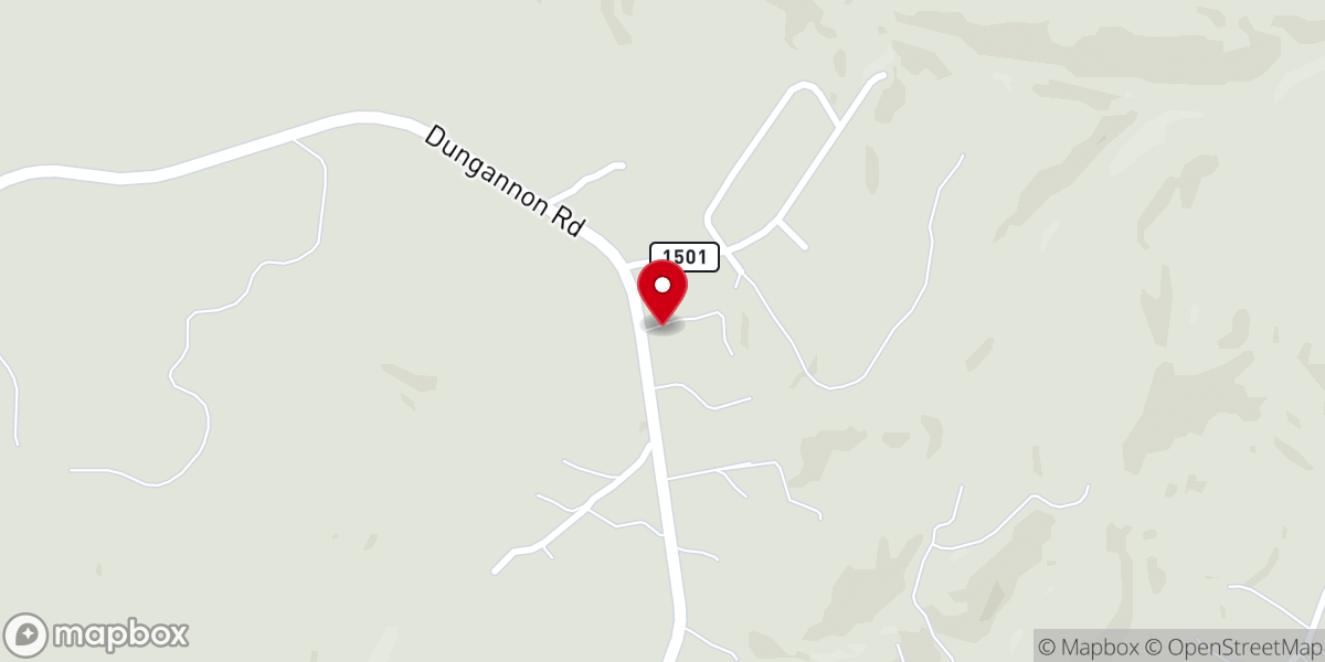 Map showing location of Community Freewill Baptist Church