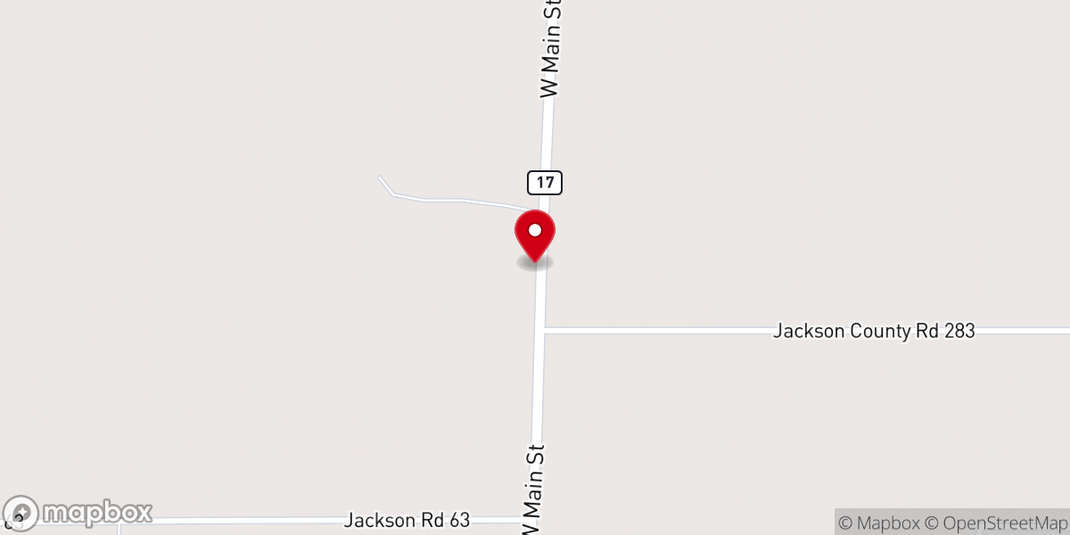 Map showing location of Hickory Grove Missionary Baptist Church