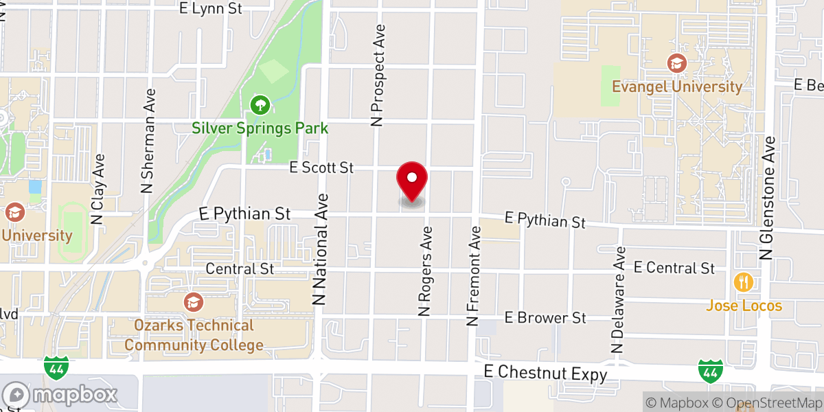 Map showing location of Pythian Avenue Baptist Church