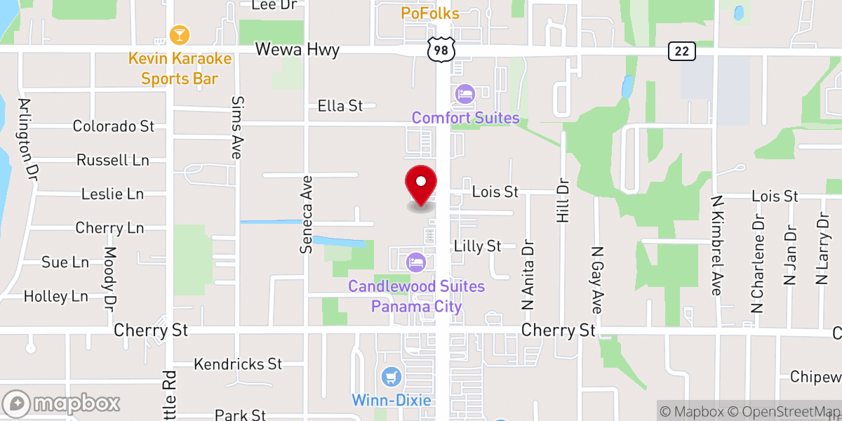 Map showing location of First Pentacostal Church