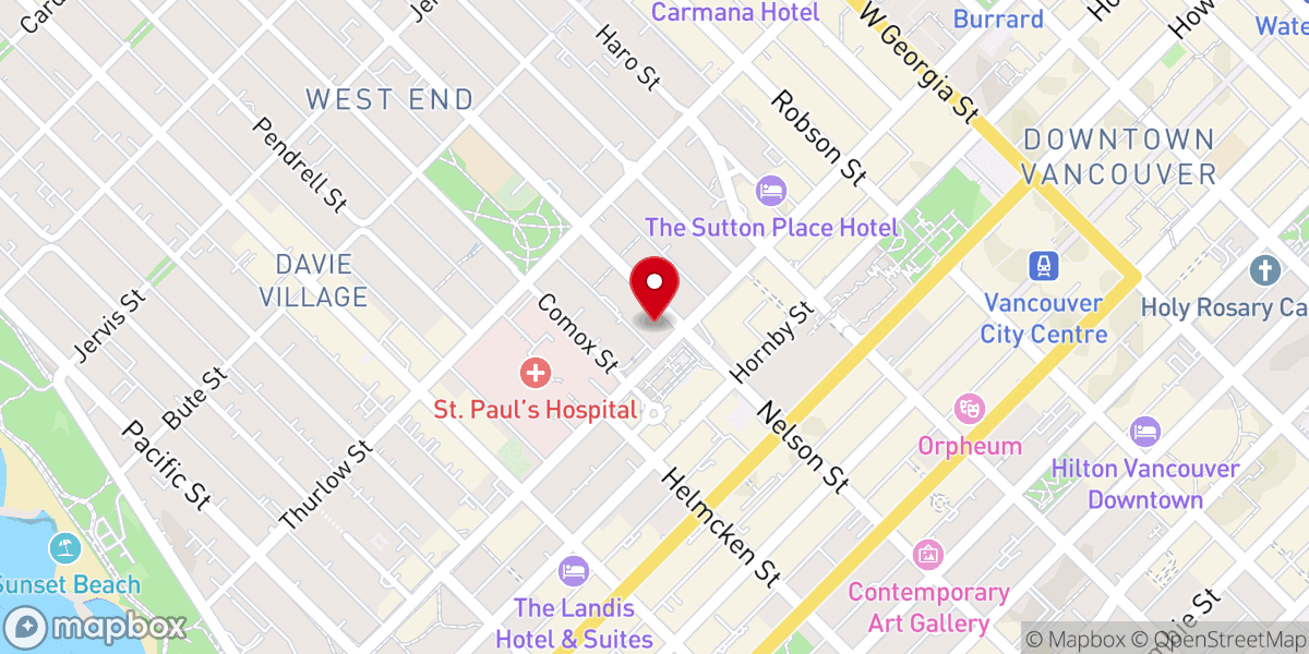Map showing location of St. Andrew's Wesley United Church