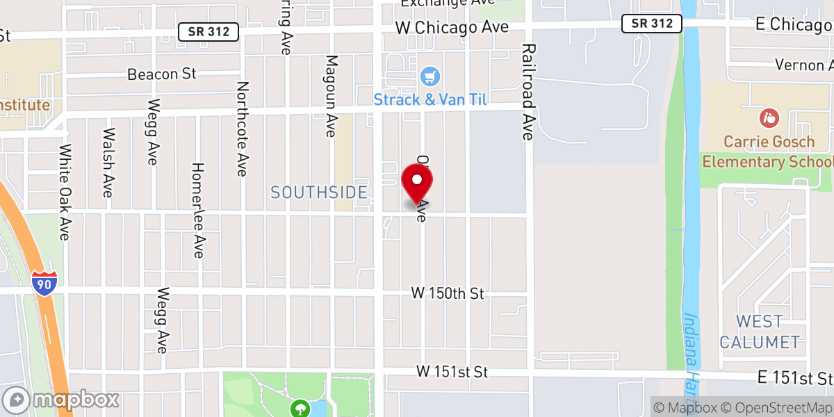 Map showing location of Greater First Baptist Church