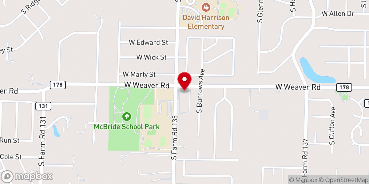 Map showing location of Graceway Baptist Church