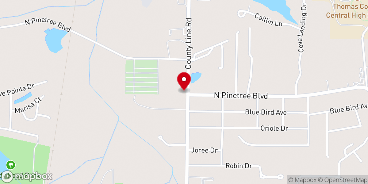 Map showing location of North Side Baptist Church