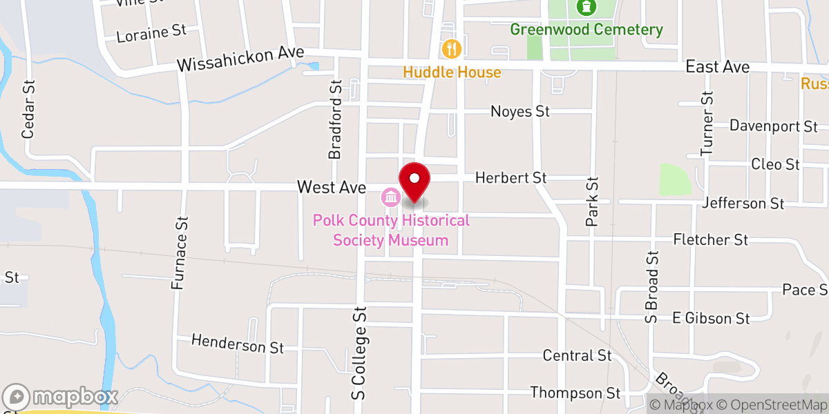 Map showing location of Cedar Ridge Church