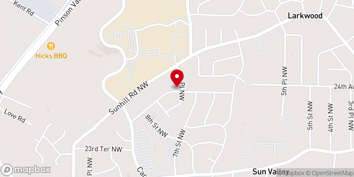 Map showing location of Huffman Church of Christ