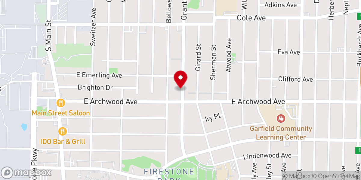 Map showing location of Gospel Baptist Church