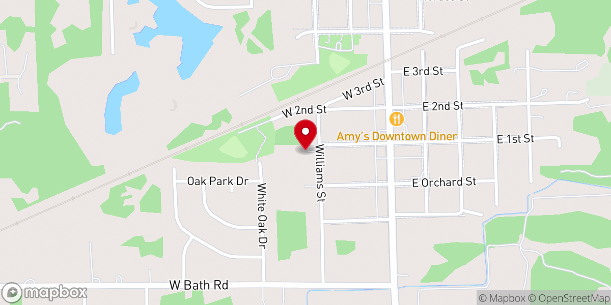 Map showing location of Perry Free Methodist Church