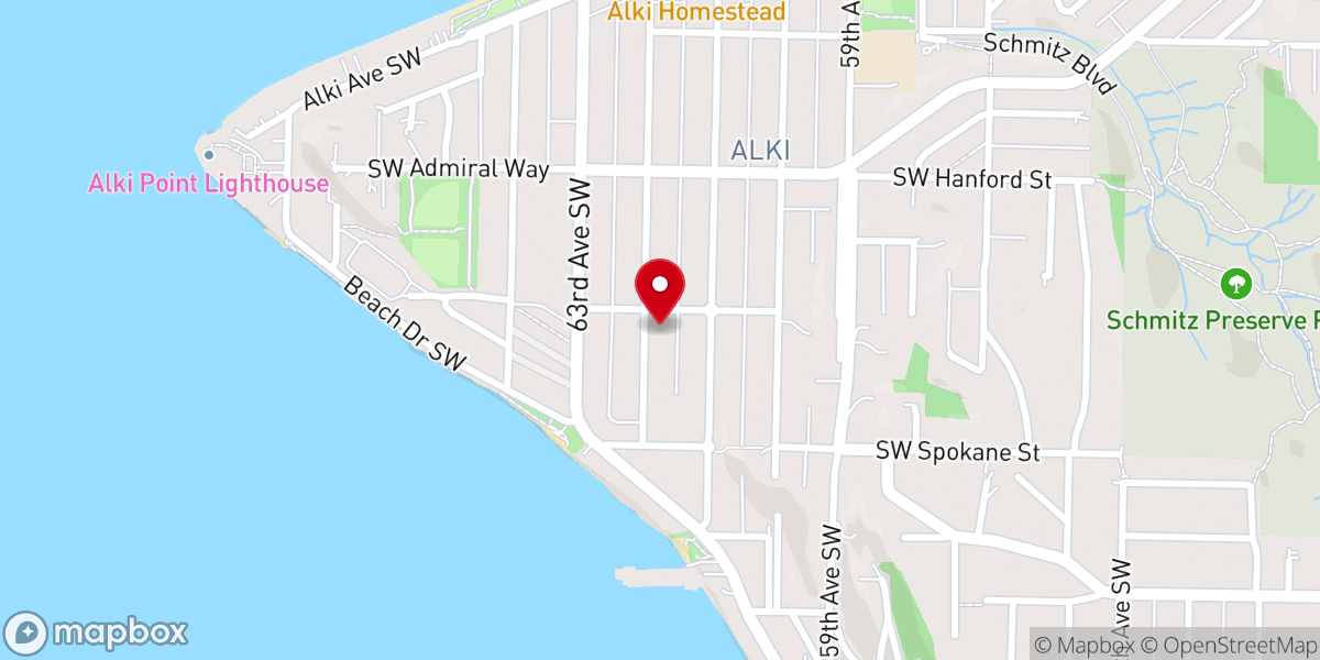 Map showing location of Alki United Church of Christ
